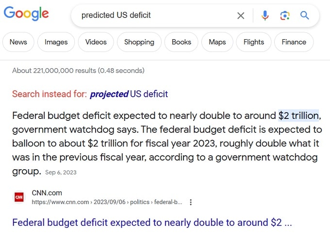 US Deficit. 