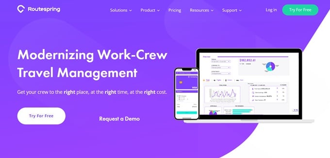 Routespring Software. Work crew travel management platform.