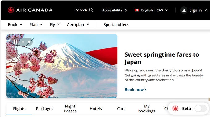 Air Canada Vacations and Flights. 