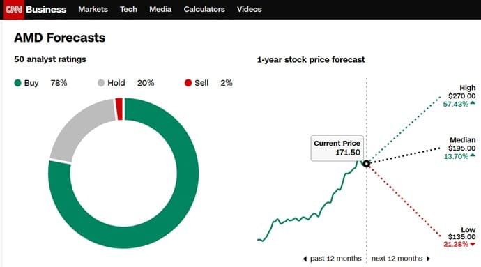 AMD Stock Price Forecasts.