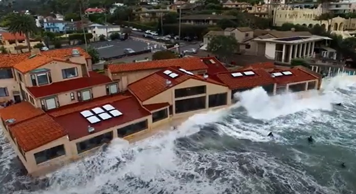 Marine Room Restaurant at High Tide.